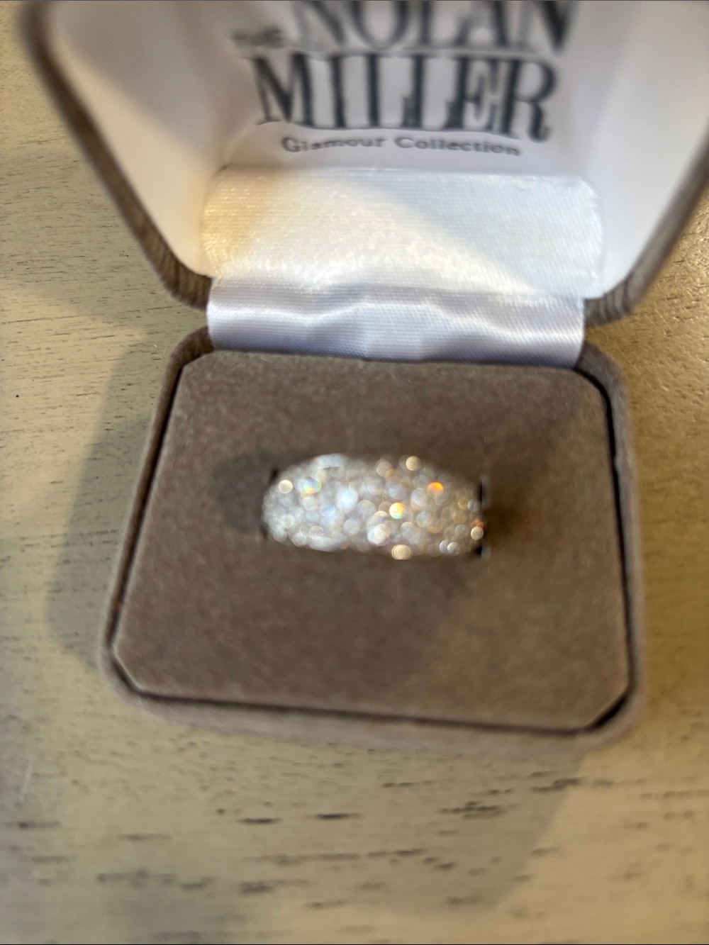 Nolan Miller Silver Pavé Crystal Dome Statement Ring - Picture 2 of 4